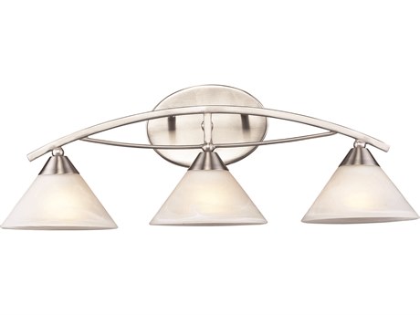 Elk Home Elysburg 3-Light Satin Nickel Glass Vanity Light