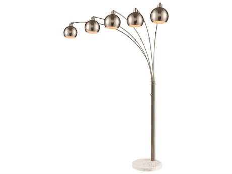 Elk Home Peterborough Polished Nickel White Metal Floor Lamp