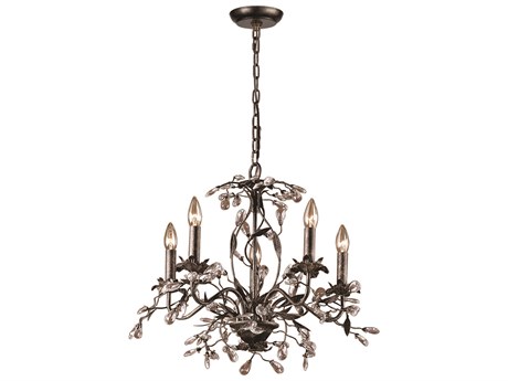 Elk Home Circeo 5-Light Deep Rust Brown Crystal Candelabra Chandelier