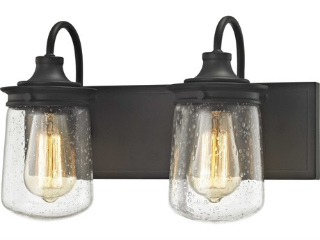 Elk Home Hamel 2-Light Oil Rubbed Bronze Glass Vanity Light
