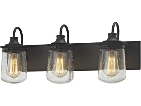 Elk Home Hamel 3-Light Oil Rubbed Bronze Glass Vanity Light