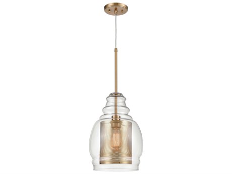 Elk Home Herndon 1-Light Antique Gold Glass Mini Pendant