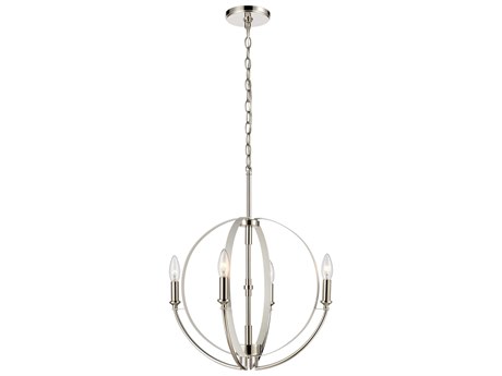 Elk Home 4-Light Matte White Polished Nickel Candelabra Chandelier