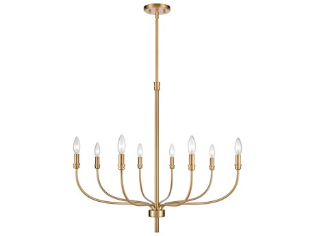 Elk Home 8-Light Satin Brass Candelabra Chandelier
