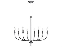 Meyda Kitzi 8-Light Black Candelabra Tiered Chandelier