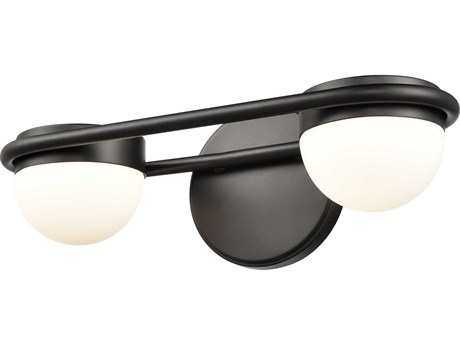 Elk Home 2-Light Matte Black Glass LED Vanity Light