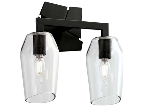 Elk Home Gaia 2-Light Acid Dipped Black Vanity Light
