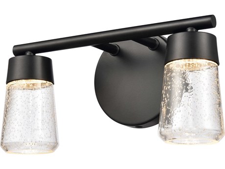 Elk Home 2-Light Matte Black Glass LED Vanity Light