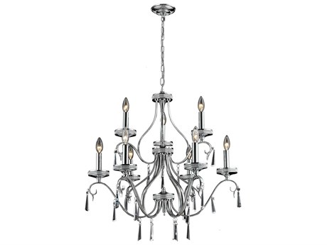 Elk Home 9-Light Chrome Candelabra Chandelier