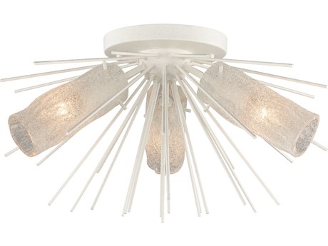 Elk Home 3-Light White Coral Cylinder Sputnik Semi Flush Mount