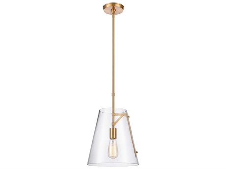 Elk Home 1-Light Satin Brass Clear Glass Mini Pendant