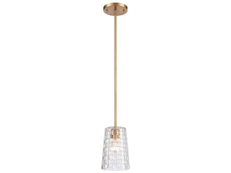 Elk Home Lightweave 1-Light Satin Brass Crystal Glass Mini Pendant