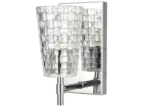 Elk Home Lightweave 1-Light Polished Nickel Crystal Glass Wall Sconce