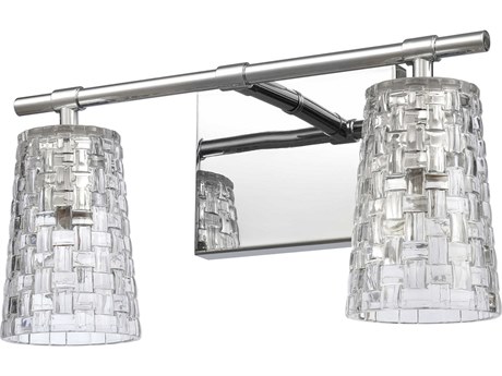 Elk Home Lightweave 2-Light Polished Nickel Crystal Glass Vanity Light