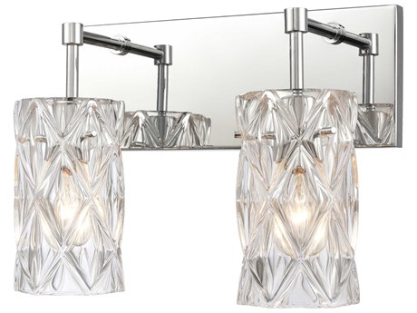 Elk Home Forma De Crystal 2-Light Polished Chrome Glass Vanity Light