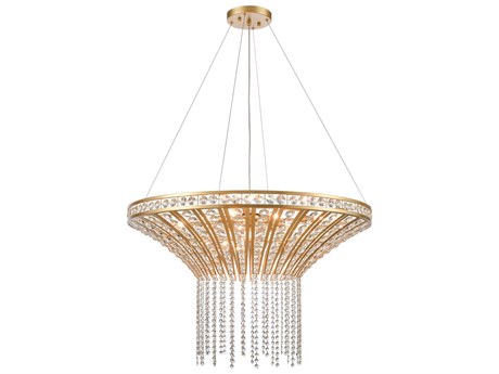 Elk Home Fantania 8-Light Champagne Gold Crystal Glass Candelabra Chandelier