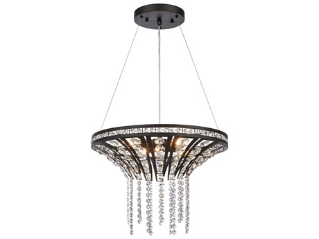Elk Home Fantania 4-Light Matte Black Crystal Glass Candelabra Chandelier