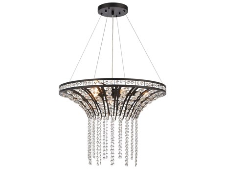 Elk Home Fantania 6-Light Matte Black Crystal Glass Candelabra Chandelier