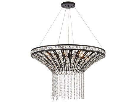 Elk Home Fantania 8-Light Matte Black Crystal Glass Candelabra Chandelier