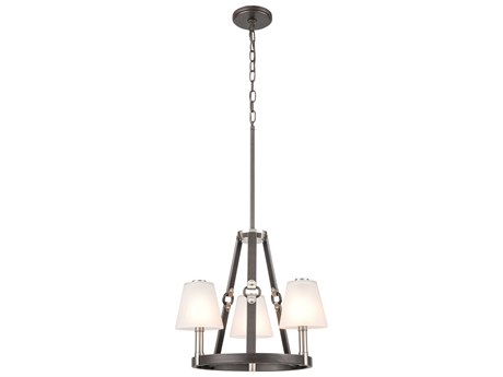 Elk Home Armstrong Grove 3-Light Espresso Satin Nickel Glass Empire Chandelier