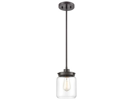 Elk Home Mason 1-Light Oil Rubbed Bronze Clear Glass Mini Pendant