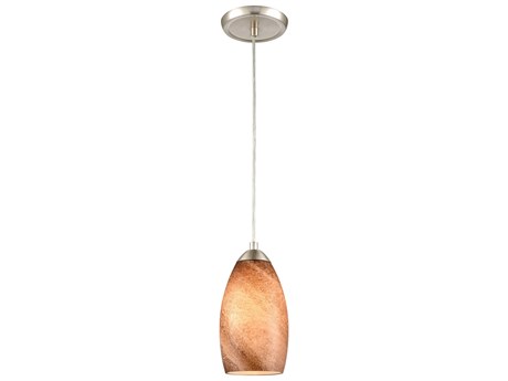 Elk Home Planetario 1-Light Satin Nickel Glass Bell Mini Pendant