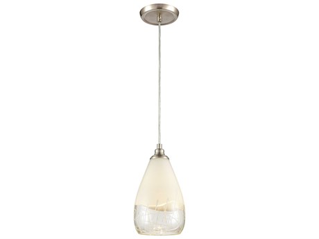 Elk Home 1-Light Satin Nickel Glass Bell Mini Pendant