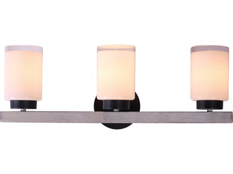 Elk Home Briggs 3-Light Black White Wash Vanity Light