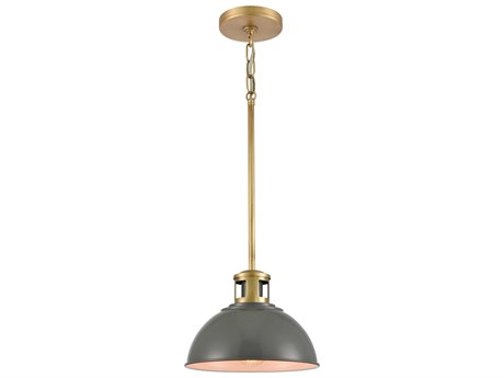 Elk Home Lyndon 1-Light Gray Brass Bowl Mini Pendant