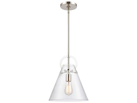 Elk Home Gabby 1-Light Polished Nickel Glass Mini Pendant