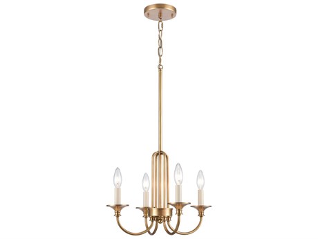 Elk Home Cecil 4-Light Natural Brass Candelabra Chandelier