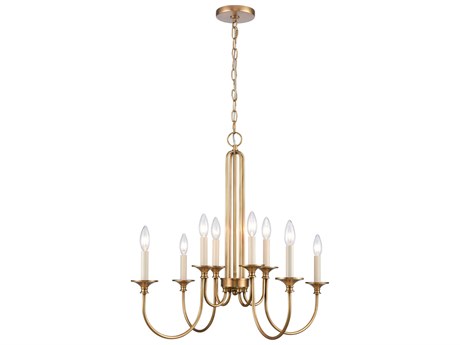 Elk Home Cecil 8-Light Natural Brass Candelabra Chandelier