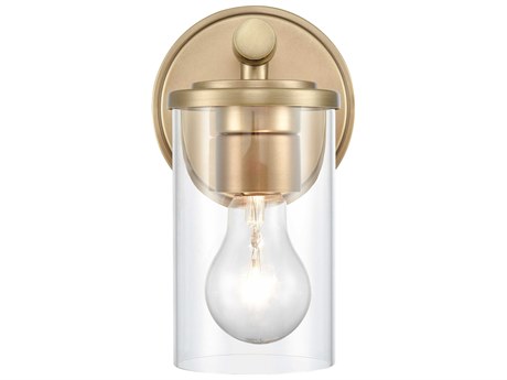 Elk Home Burrow 1-Light Natural Brass Glass Wall Sconce