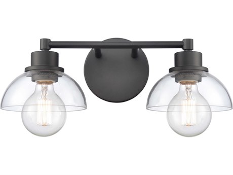 Elk Home Julian 2-Light Matte Black Glass Vanity Light