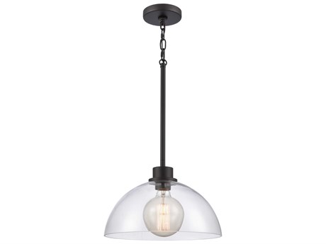 Elk Home Julian 1-Light Matte Black Glass Dome Pendant
