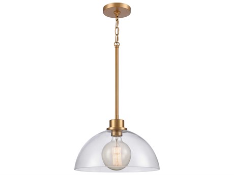 Elk Home Julian 1-Light Brushed Gold Glass Dome Pendant