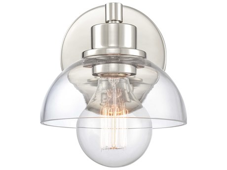 Elk Home Julian 1-Light Polished Nickel Glass Wall Sconce