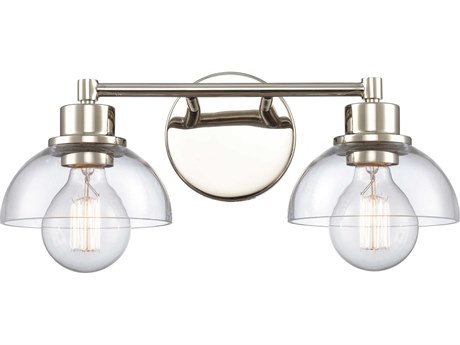 Elk Home Julian 2-Light Polished Nickel Glass Vanity Light