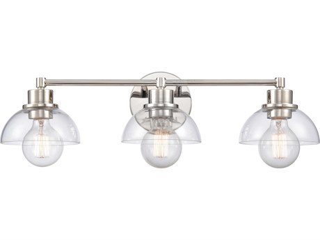 Elk Home Julian 3-Light Polished Nickel Glass Vanity Light
