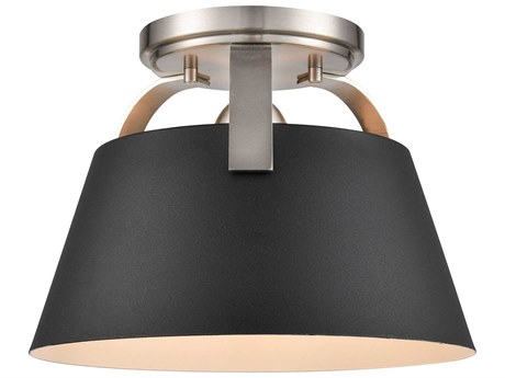 Elk Home Jepson 1-Light Matte Black Drum Semi Flush Mount