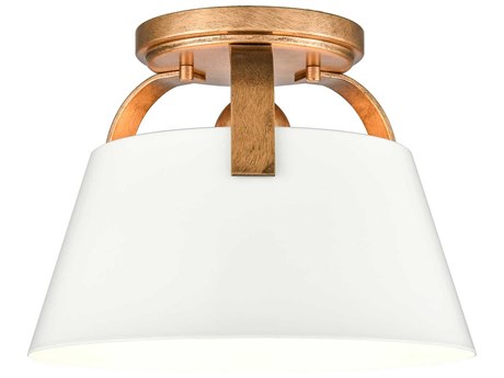 Elk Home Jepson 1-Light Matte White Drum Semi Flush Mount