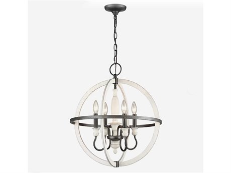 Elk Home Brownell 4-Light Anvil Iron Black Round Chandelier