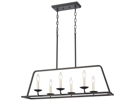 Elk Home Ellisville 6-Light Matte Black Island Pendant