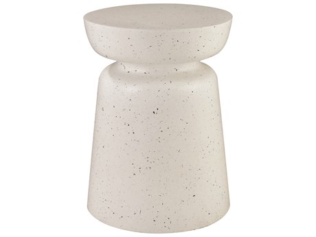 Elk Home Round Fiberglass White End Table