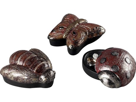 Elk Home Metallic Bug Keepsake Boxes Set of 3