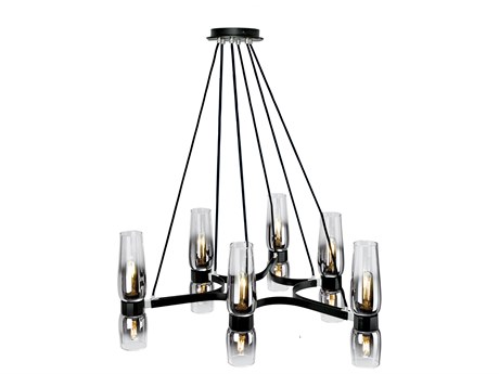 Elk Home Flame 12-Light Matte Black Chrome Chandelier