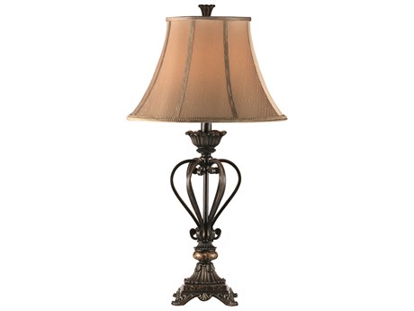 Elk Home Lyon Bronze Beige Faux Silk Softback Buffet Lamp