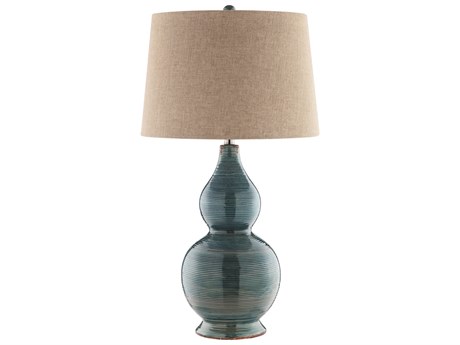 Elk Home Lara Blue Oatmeal Linen Hardback Buffet Lamp