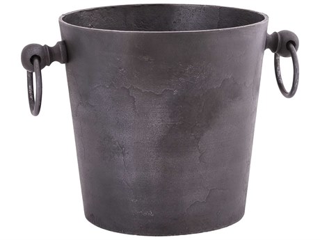 Elk Home Brown Bronze Bucket with Ring Handles