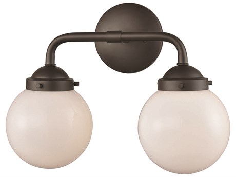 Elk Home Beckett 2-Light Oil Rubbed Bronze Glass Vanity Light